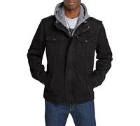 Levi's Men's Hooded Jacket with Four Pockets, Black/polytwill Lined, M