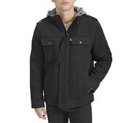Levi's Men's Hooded Utility Jacket, Black Corduroy, M