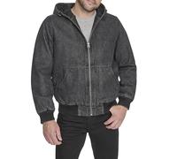 Levi's Men's Hooded Workwear Bomber, Black Wash Denim, XL