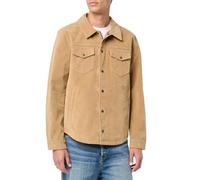 Levi's Men's Leather Shirt Jacket, Vintage Faux Suede Tan, L