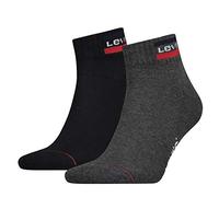 Levi's Men's Levis 144ndl Mid Cut Sprtwr Logo 2p Calf Socks, Multicolour (Mid Grey/Black 208), 8-Jun UK