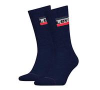 Levi's Men's Levis 144ndl Regular Cut Sprtwr Logo 2p Calf Socks, Blue (Dress Blues 198), 8-Jun UK