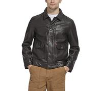 Levi's Men's Lightweight Trucker Shirt Jacket, Dark Brown Faux Leather, M