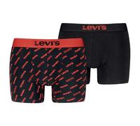 LEVIS Men's Logo All Over Print Organic Cotton Boxer, Black Combo, L (Pack of 2)