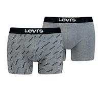 Levi's men's Logo All-Over Print Organic Cotton boxer briefs, mid grey melange/black,