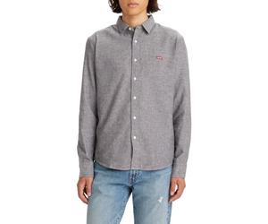 Levi's Men's Long-Sleeve Battery Housemark Slim Shirt, Black Agate, XL
