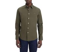 Levi's Men's Long-Sleeved Battery Housemark Slim Shirt, Olive Night, XS