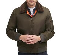 Levi's Men's Ma-1 Flight Jacket Varsity, Army Green/Faux Fur Collar, Medium