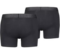 Levi's Men's Melange Wasitband Organic Cotton Boxer Brief (Pack of 2), Black, M