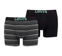 Levi's Men's Men Textured Stripe Boxer Brief 2p Boxer Shorts Not Applicable, Black (Black 001), Medium (Manufacturer Size: 020)