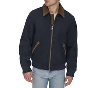 Levi's Mens Men's Mixed Media Western Plaid Bomber Jacket, Solid Navy, XXL