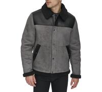 Levi's Men's Mixed Media Faux Shearling Jacket, Charcoal, XXL