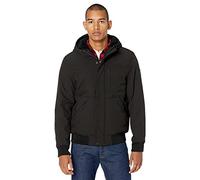 Levi's Men's Mixed Media Hoodie Bomber, Black, XXL