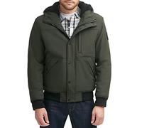 Levi's Men's Mixed Media Hoodie Bomber Coat, Olive, M