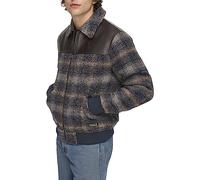 Levi's Men's Mixed Media Western Plaid Bomber Jacket, Sky Captain Ombre, M