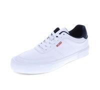 Levi's Mens Munro NM Vegan Synthetic Leather Casual Lace-Up Sneaker Shoe, White/Navy, 6.5 UK
