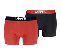 LEVIS Men's Organic Cotton Boxer, red/Black, XL (Pack of 2)