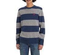 Levi's Men's Original Housemark Sweater Sweatshirt, Calloway Stripe Sargasso Sea, S