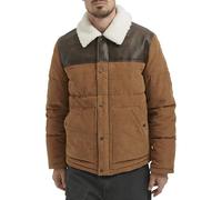 Levi's Men's Out West Mixed Media Puffer Jacket, Brown Corduroy, S