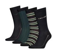 Levi's Men's Regular Cut Stripe Classic Sock Giftbox, Green Black Combo, 43 to 46 (Pack of 4)