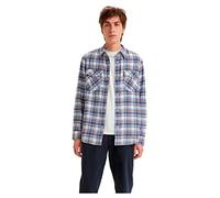 Levi's Men's Relaxed Fit Western Shirt, Humphrey Plaid Bright White, S