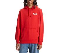 Levi's Men's Relaxed Graphic Sweatshirt Hoodie, Poster Logo Aura Orange, M