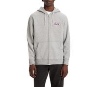 Levi's Men's Relaxed Graphic Zip-up Sweatshirt High Peaks Crew Sugar Swizzle (Grey) S -