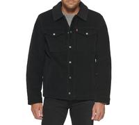 Levi's Men's Sherpa Lined Trucker Jacket (Standard and Big & Tall) Denim, Black Corduroy, S
