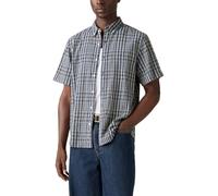 Levi's Men's Short Sleeve Authentic Button Down Shirt Kesey Plaid Vintage Indigo Blue XL