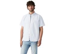 Levi's Men's Short Sleeve Authentic Button Down Shirt Waylon Stripe Della Robbia Blue Blue L