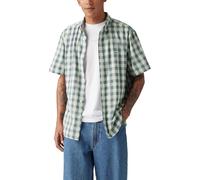 Levi's Men's Short Sleeve Authentic Button Down Shirt Xavier Plaid Vintage Indigo X Multi Colour XS