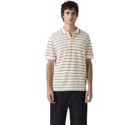 Levi's Men's Short Sleeve Polo Shirt Original with Piqué Texture, Standard Fit, Beige (Teddy Stripe Egret), M