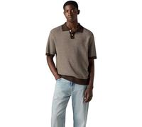 Levi's Men's Short Sleeve Polo Shirt with Double Button Placket, Standard Fit, Brown (Sweater Polo Houdsto), XL