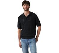 Levi's Men's Short Sleeve Polo Shirt with Double Button Placket, Standard Fit, Multicolor (Pointelle Grid Miner), M