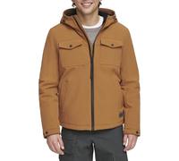 Levi's Men's Soft Shell Hooded Storm Coat (Regular & Big & Tall Sizes) Insulated Jacket, Worker Brown Sherpa, S