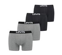 LEVIS Men's Boxer, Black/Mid Grey Melange, L (Pack of 4)