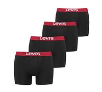 LEVIS Men's Boxer, Black/Red, M (Pack of 4)
