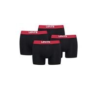 LEVIS Men's Boxer, Black/Red, L (Pack of 4)