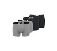 Levi's Men's Solid Basic Boxers (4 Pack) Shorts, Grey/Black, L