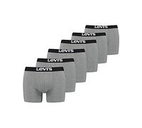 Levi's Men's Solid Basic Boxers (Pack of 6) Shorts, Gray, M