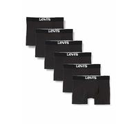 Levi's Men's Solid Basic Boxers (Pack of 6) Underwear, Black, L