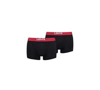 LEVIS Men's solid basic trunk, black/red, S