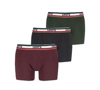Levi's Men's Sportswear Logo Boxer Briefs, Red/Black/Green, M (Pack of 3)