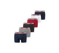 LEVIS Men's Boxer, Blue/Red/Grey, S (Pack of 6)