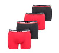 LEVIS Men's Boxer, Red/Black, S (Pack of 4)