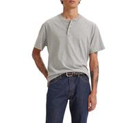 Levi's Men's Ss 4 Button Henley Shirt, Mid Tone Grey Heathe, M
