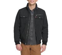 Levi's Men's Stand Collar Utility Bomber Jacket, Black, L