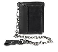 Levi's Men's Trifold Wallet - Sl nd Slim Includes ID Window and Credit Card Holder Black with Chain