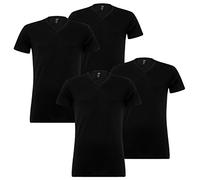 Levi's Men's V Neck T-Shirt Stretch Cotton 905056001 4er Pack - 884 - Jet Black, M