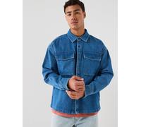 Levi's Men's Waller Relaxed Cotton Twill Shirt, Dark Blue, Size M, Men Dark Blue